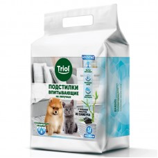 Triol Подстилки одноразовые впитывающие с угольным фильтром на липучках, 600 x 600 мм, (упаковка 12 шт), поштучно
