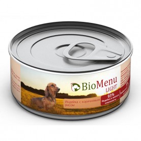 BioMenu LIGHT Консервы для собак Индейка с коричневым рисом, 100гр