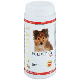 Polidex Витамины Polivit-Ca plus способствуют улучшению роста костной ткани и фосфорно-кальциевого обмена для собак, упаковка (500 шт), поштучно