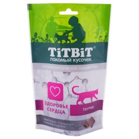 Titbit Лакомство Хрустящие подушечки с мясом индейки для здоровья сердца для кошек, 60 г