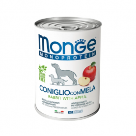 Monge Monoprotein Влажный корм с кроликом и яблоком для собак, 400 г