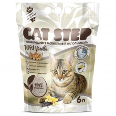 CAT STEP Tofu Vanilla Наполнитель комкующийся растительный, 6 л