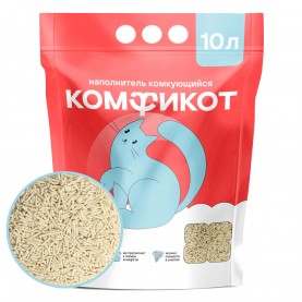 КОМФИКОТ Наполнитель тофу комкующийся, без аромата, 10 л