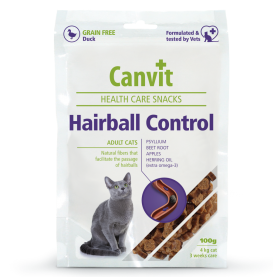 Canvit Hairball Control лакомства с утрой для кошек, 100 гр