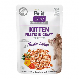 Brit Care Kitten Влажный корм для котят Индейка в соусе, 85 г