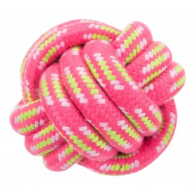 Trixie Игрушка цветной веревочный мяч для собак, 9 см