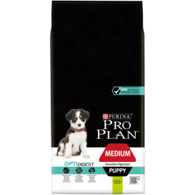 Purina Pro Plan Sensitive Сухой корм с ягненком для щенков средних пород с чувствительным пищевареним, 12 кг