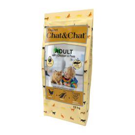 Chat&Chat Сухой корм с курицей и горохом для кошек, упаковка 14 кг, на развес 1 кг