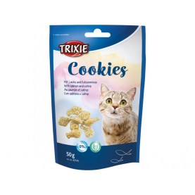 Trixie Лакомство печеньки с лососем и кошачьей мятой для кошек, 50 г