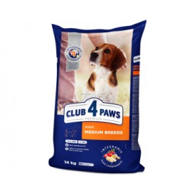 Club4Paws Medium Adult Сухой корм с курицей для собак средних пород, упаковка 14 кг