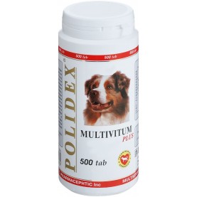 Polidex Витамины Multivitum plus поливитаминно-минеральный комплекс для собак, упаковка (500 шт), поштучно
