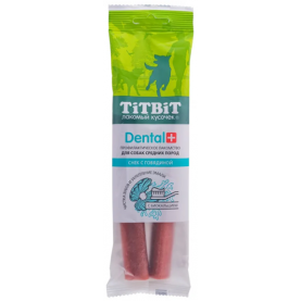 Titbit Dental+ Лакомство Снек с говядиной для собак средних пород, 85 г