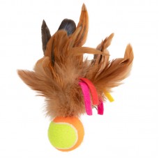 Gigwi CATCH & SCRATCH Игрушка Мячик с перьями для кошек, 6 см
