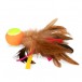 Gigwi CATCH & SCRATCH Игрушка Мячик с перьями для кошек, 6 см