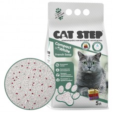CAT STEP Compact White French Soap Наполнитель комкующийся минеральный, 5 л
