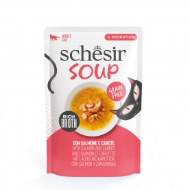 Schesir Soup пауч для кошек Лосось и Морковь, 40г