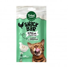 Triol SNACK BAR Лакомство крем из курицы с макрелью для кошек, 10 г