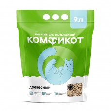 КОМФИКОТ Наполнитель древесный впитывающий, крупные гранулы, 9 л