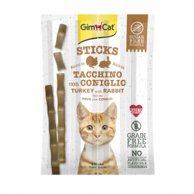GimCat Лакомство для кошек Палочка с индейкой и кроликом, 5 г