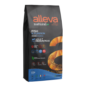 Alleva Natural Medium/Maxi AdultКорм для взрослых собак рыба и тыква, упаковка 12 кг