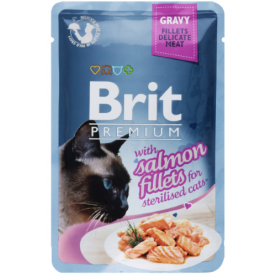 Brit Premium Влажный корм из филе лосося для стерилизованных кошек, 85 г