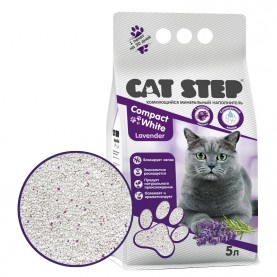 CAT STEP Compact White Lavender Наполнитель комкующийся минеральный, 5 л