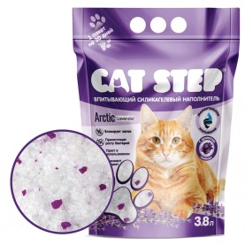CAT STEP Arctic Lavender Наполнитель впитывающий силикагелевый, 3.8 л