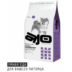 AJO Dog Sense Сухой полнорационный корм с гречкой для собак с чувствительным пищеварением, упакока 12 кг