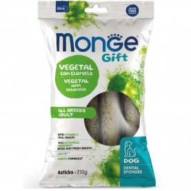 Monge Gift Лакомство растительное для чистки зубов с хлореллой для собак, 210 г
