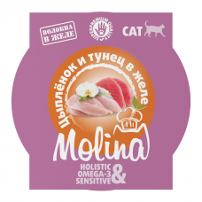 MOLINA Holistic Ламистер с цыпленком и тунцом в желе для взрослых кошек, 75 г