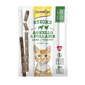 GimCat Лакомство для кошек Палочка с ягненком и курицей, 5 г