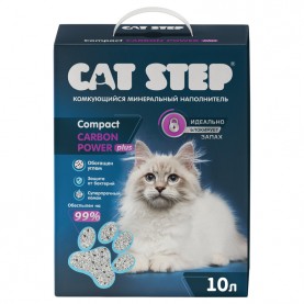 CAT STEP Compact Carbon Power Plus Наполнитель комкующийся минеральный, 10 л