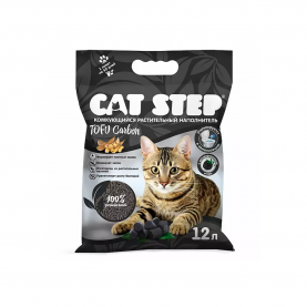 CAT STEP Tofu Carbon Наполнитель комкующийся растительный, 12 л